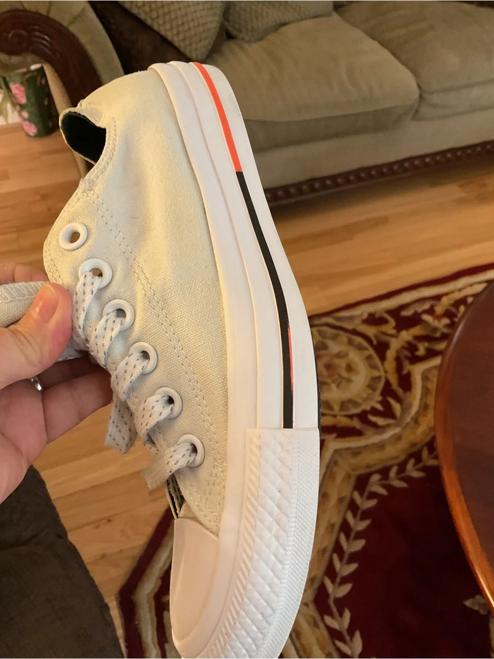 Converse All Star 153796F Unisex Low Top White Sneaker Size Mens 5 Womens 7 GUC